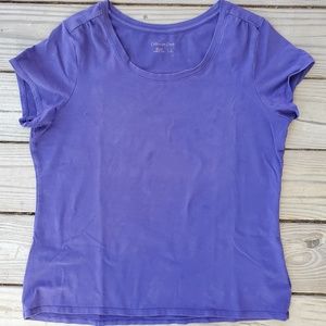 Cold Water Creek Purple Short Cap Sleeves Tee Women's L 14-16